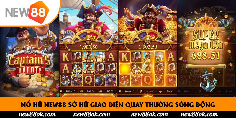 Nổ hũ New88 sở hữ giao diện quay thưởng sống động